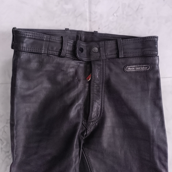 Vintage 80s Hein Gericke Black Leather Motorcycle Pants Biker - Picture 4 of 14